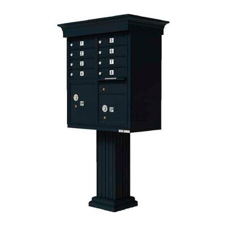 Florence Mfg Co Vital Cluster Box Unit w/Vogue Classic Accessories, 8 Unit & 2 Parcel Lockers, Black 1570-8VBK